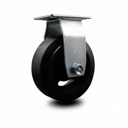 Service Caster 5 Inch Rubber on Cast Iron Wheel Rigid Caster with Ball Bearing SCC SCC-20R520-RSB